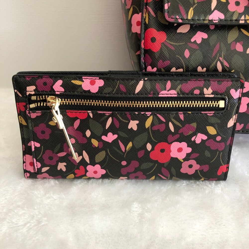 Kate Spade Floral Crossbody Bag and Wallet - Black and Pink - Picture 12 of 15